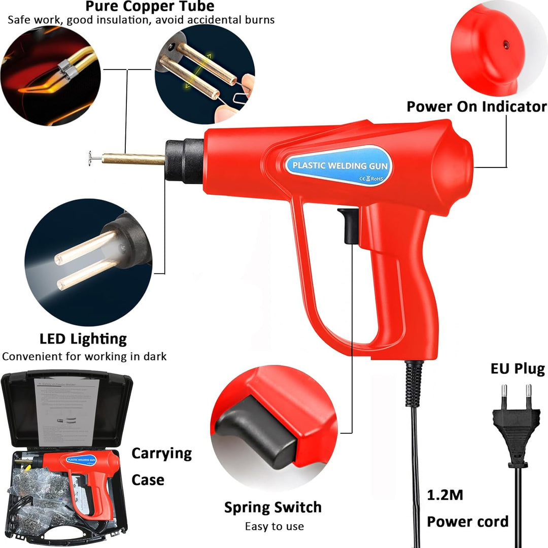 160W Kunststoff Schweissgerät Auto Stossstange Reparaturset 800PCS 6 Arten Klammern,Hot Hefter Kunst