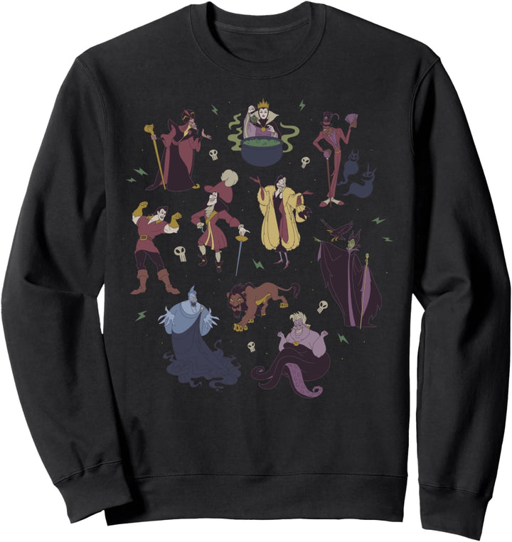 Disney Villains Group Shot Doodles Sweatshirt