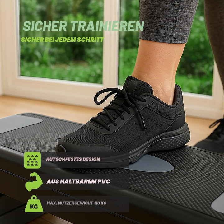 VirtuFit Verstellbarer Aerobic Stepper - Anti-Rutsch - Mini Stepper für Zuhause - Stepbrett bis 110k