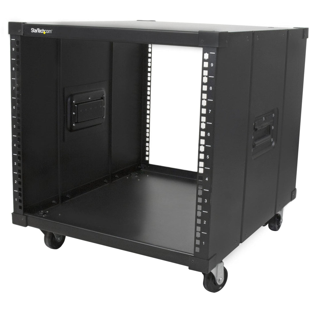 StarTech.com 4-Pfosten 9 HE Mobiles Open Frame Serverrack, 19" Netzwerk Rack mit Rädern für enge Räu