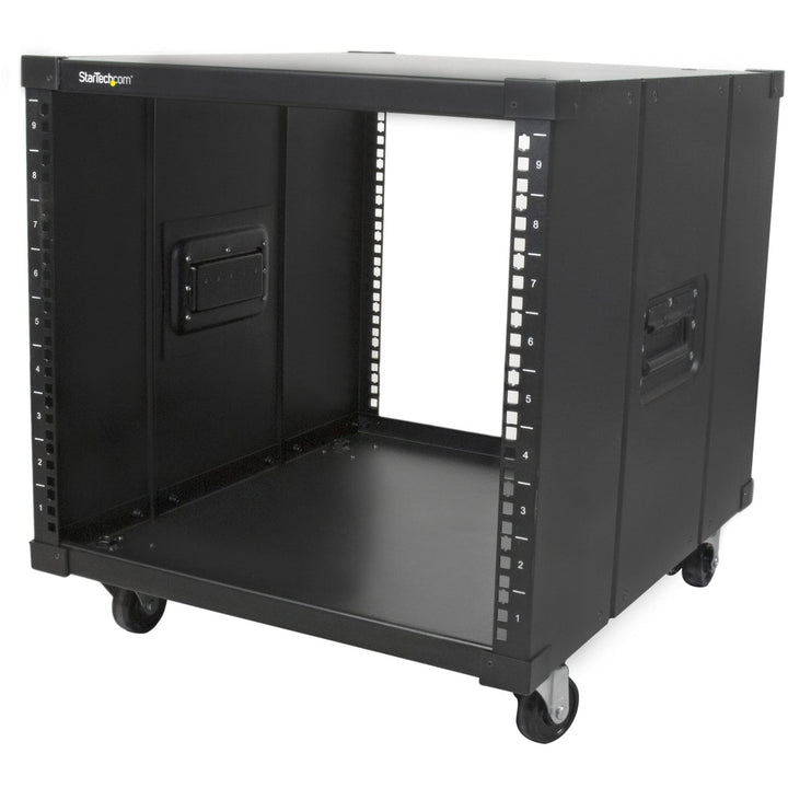 StarTech.com 4-Pfosten 9 HE Mobiles Open Frame Serverrack, 19" Netzwerk Rack mit Rädern für enge Räu