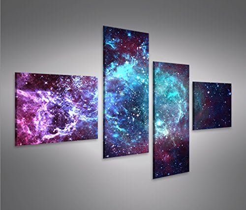 islandburner Bild Bilder auf Leinwand Sternennebel Sterne Weltall Galaxie 4L XXL Poster Leinwandbild