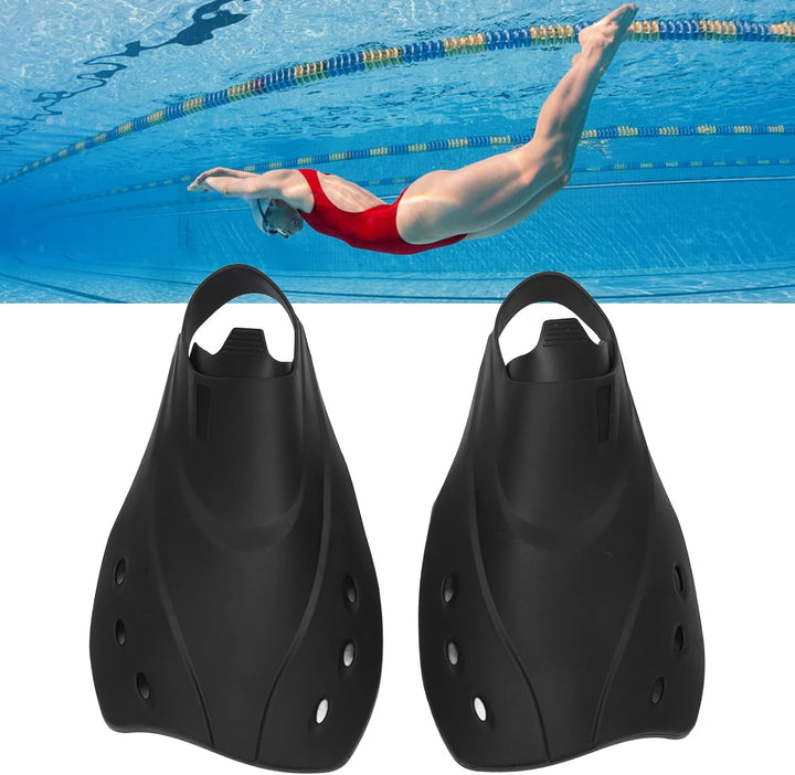 Gaeirt Verstellbare Schwimmflossen, mässige Weichheit Schwarze Kurze Flossen zum Schnorcheln zum Tau