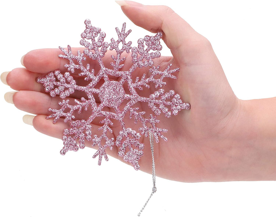 Christmas Concepts® Packung mit 12-10 cm Glitter Schneeflocke zum Aufhängen - Weihnachtsschmuck… (Ba