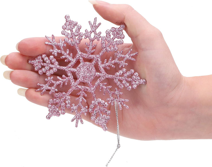 Christmas Concepts® Packung mit 12-10 cm Glitter Schneeflocke zum Aufhängen - Weihnachtsschmuck… (Ba