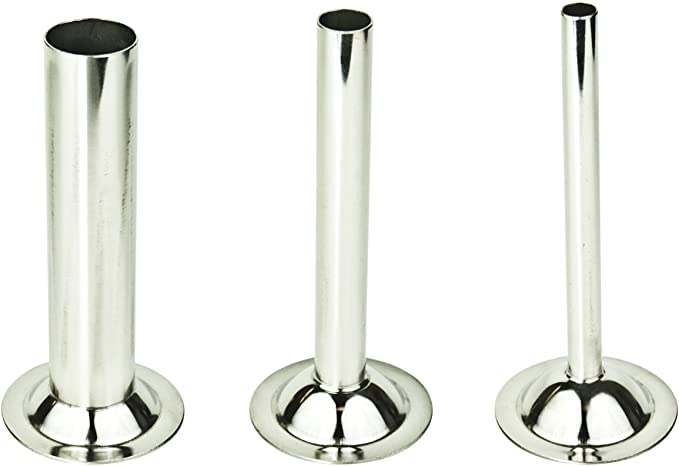 WolfCut Wurstfüller 3-er Satz, INOX, Kompatibel mit Fleischwolf Grösse