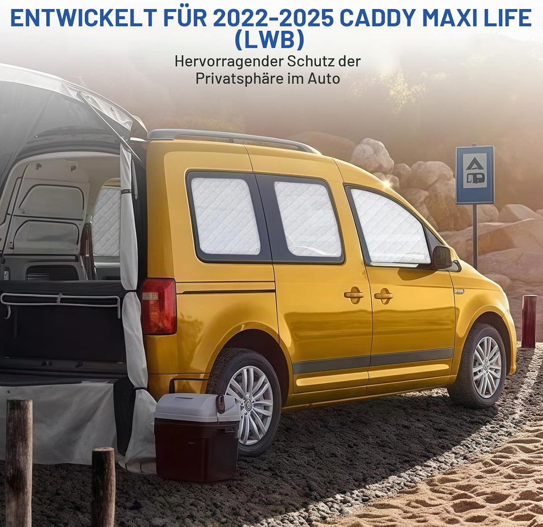 Thermomatte Fahrerhaus Innen Kompatibel mit 2022-2025 Caddy Maxi Life, 10PCS LWB Faltbare Sonnenschu
