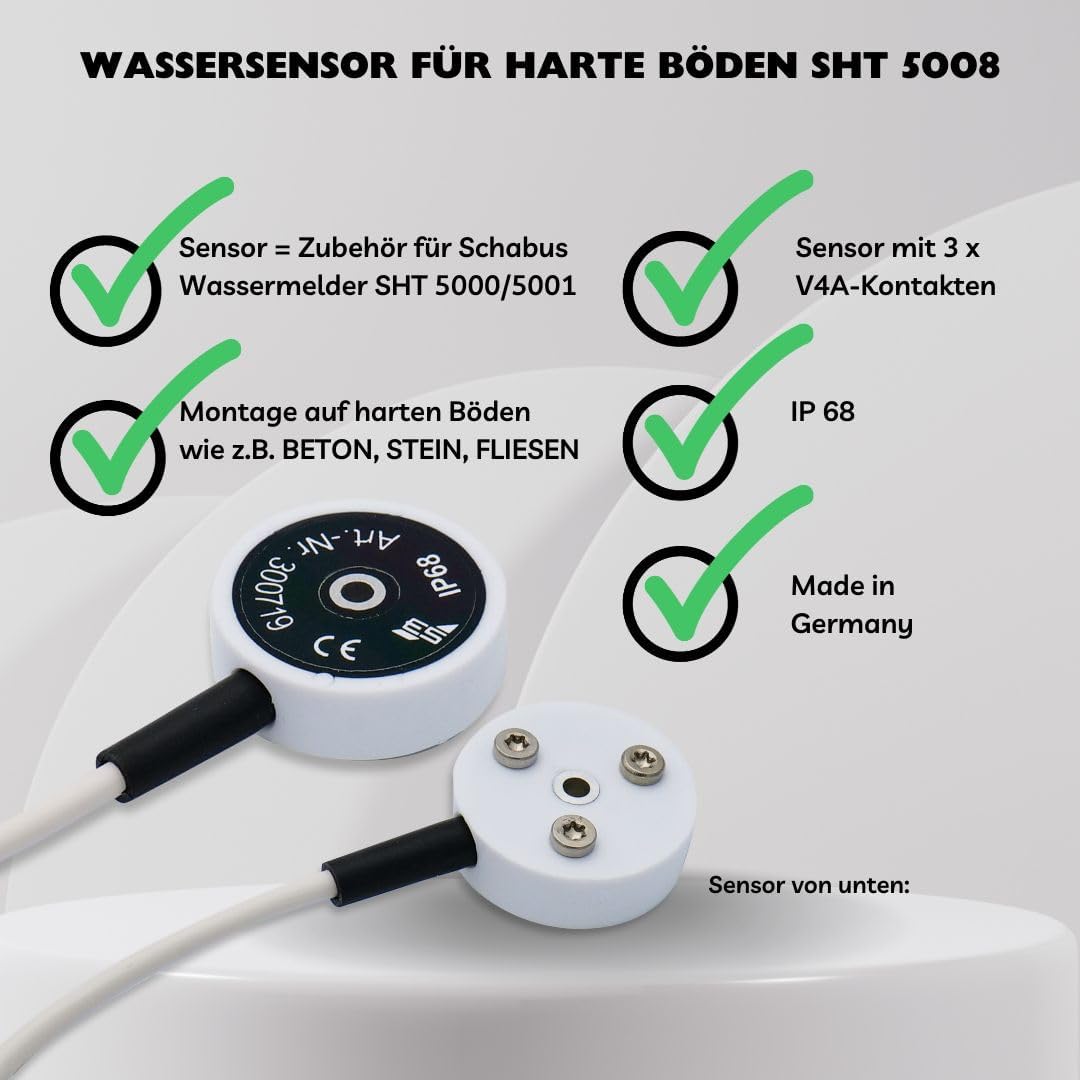 Elektrotechnik Schabus 300719 Schabus SHT 5008 Zusatzsensor fuer Wassermelder, (B x H x T) 9 x 25 x