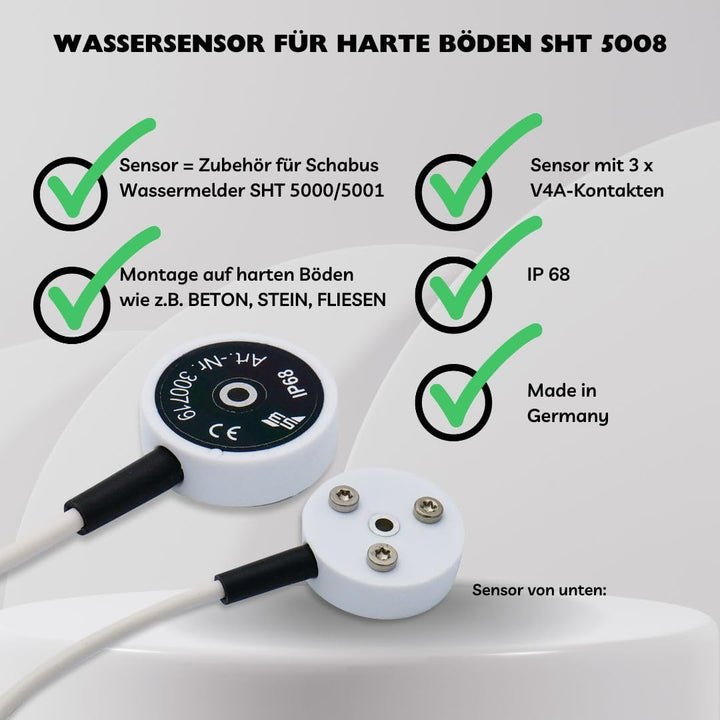 Elektrotechnik Schabus 300719 Schabus SHT 5008 Zusatzsensor fuer Wassermelder, (B x H x T) 9 x 25 x