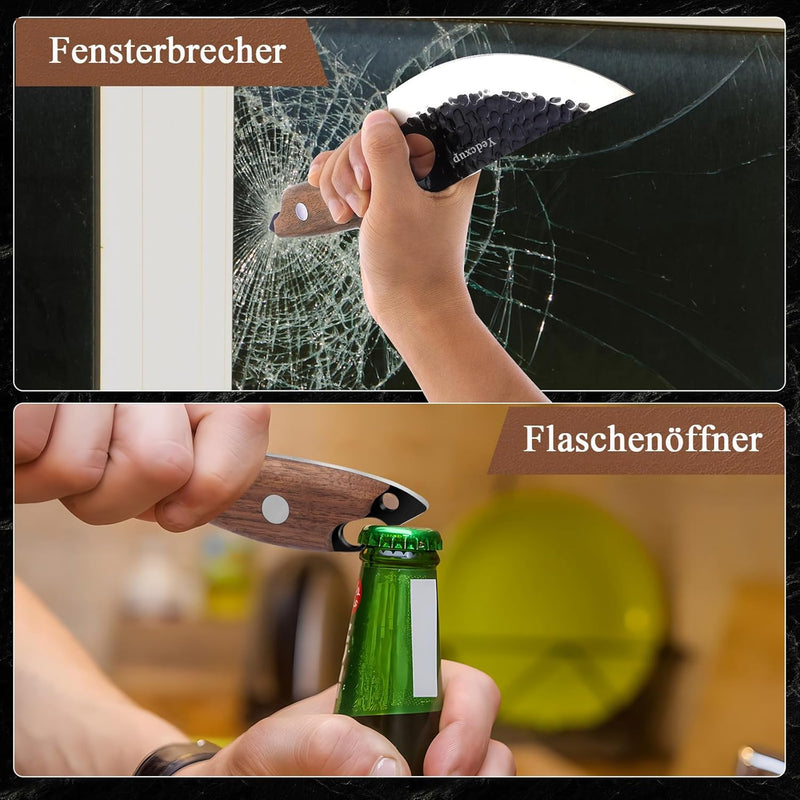 Kochmesser Klingenlänge 15CM Küchenmesser Hochlegierter Edelstahl Kochmesser mit Lederscheide Komfor