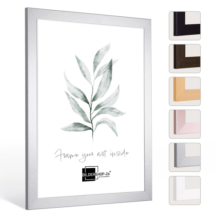 Bildershop-24 Bilderrahmen Monza in Silber in 33 X 95 Fotorahmen, Wechselrahmen, Posterrahmen, Puzzl