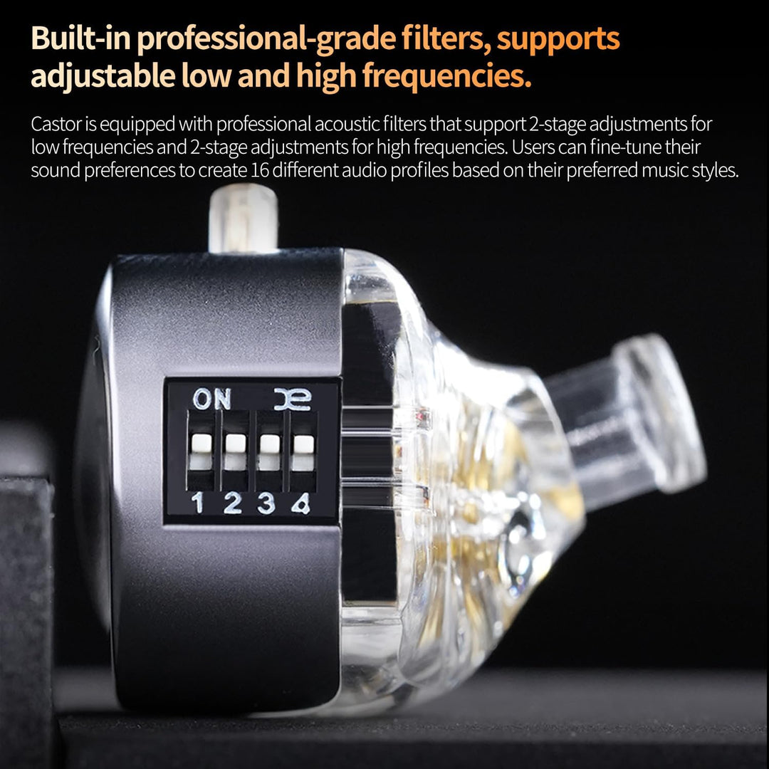 EZ EAR KZ Castor In-Ear-Kopfhörer, Tuning, verstellbar, Dual-Treiber, IEM-Ohrhörer, HiFi-Kopfhörer,