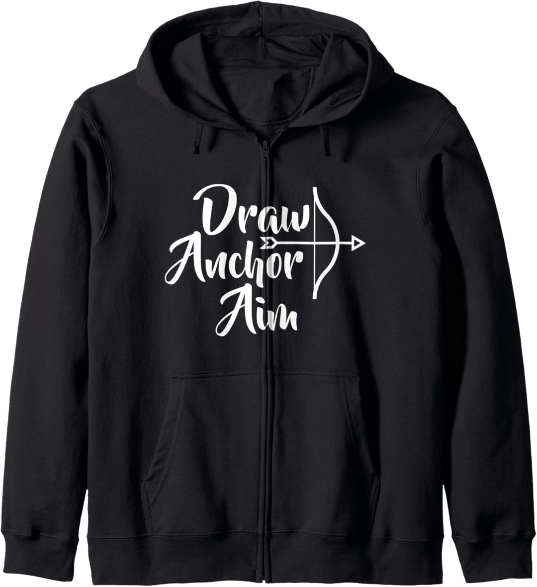 Draw Anchor Aim Lustiger Bogenschiessbogen Pfeil Kapuzenjacke
