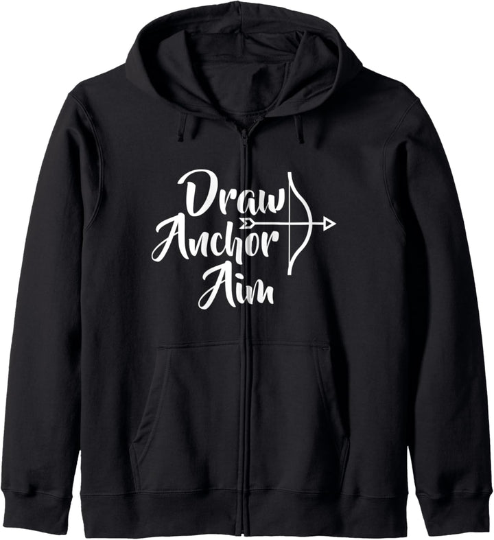 Draw Anchor Aim Lustiger Bogenschiessbogen Pfeil Kapuzenjacke