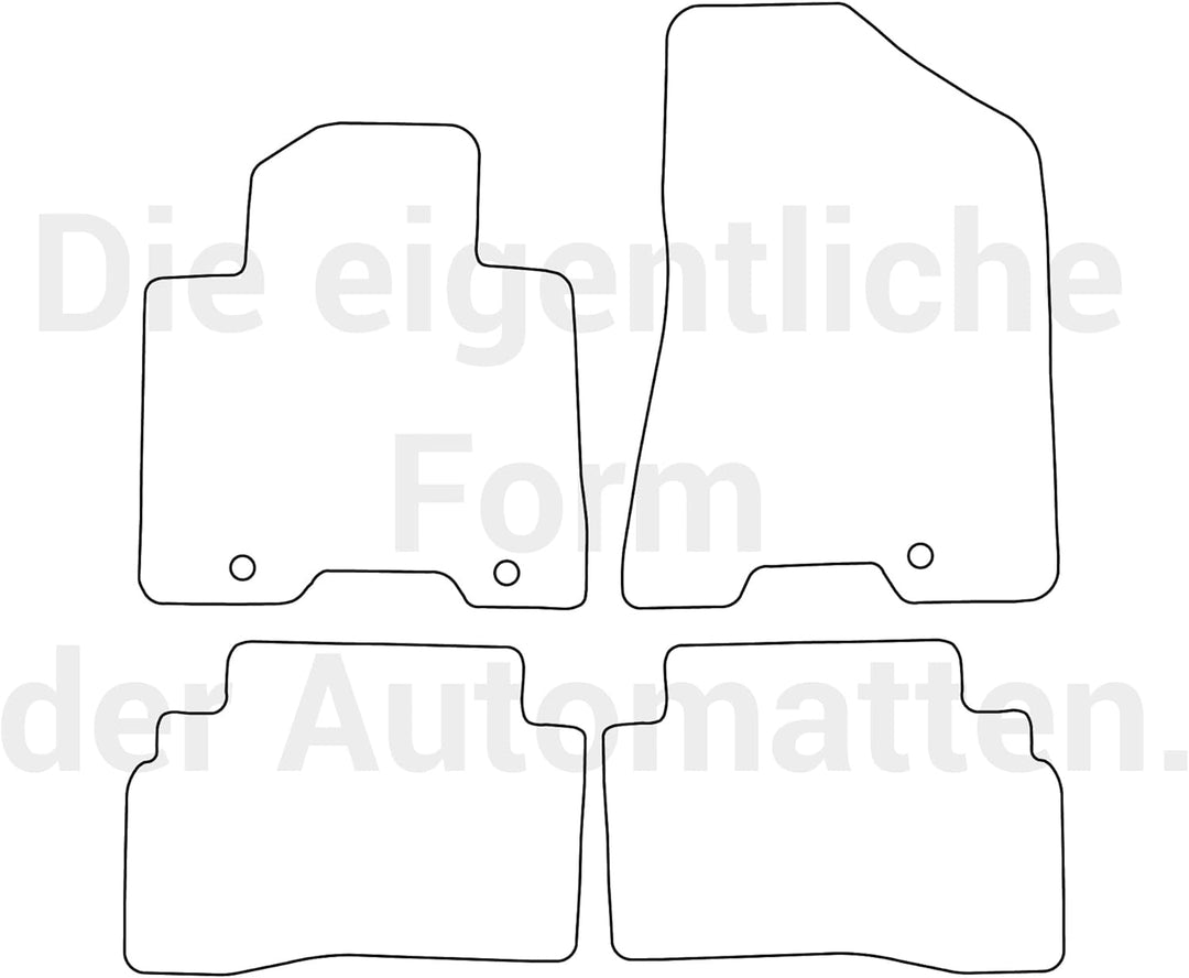 moto-MOLTICO Fussmatten Auto Velours Autoteppiche Schwarz Automatten Set 4-teilig passend für Kia Sp