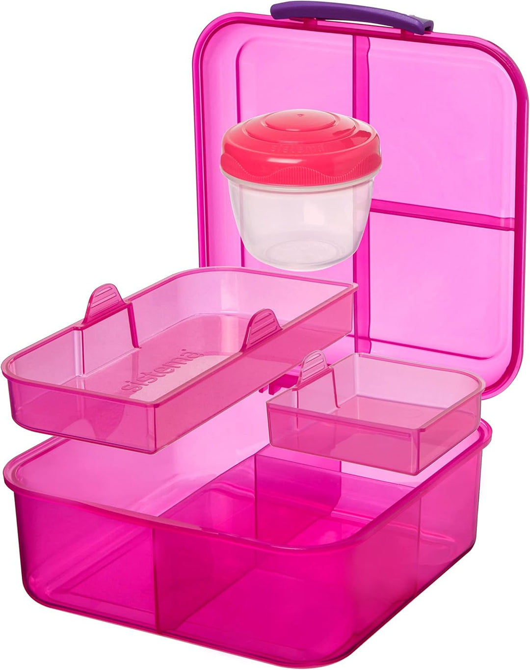 Sistema Bento Box TO GO Brotdose Kinder mit Fächern | 1,25 L Lunchbox mit auslaufsicherem Joghurt-/F