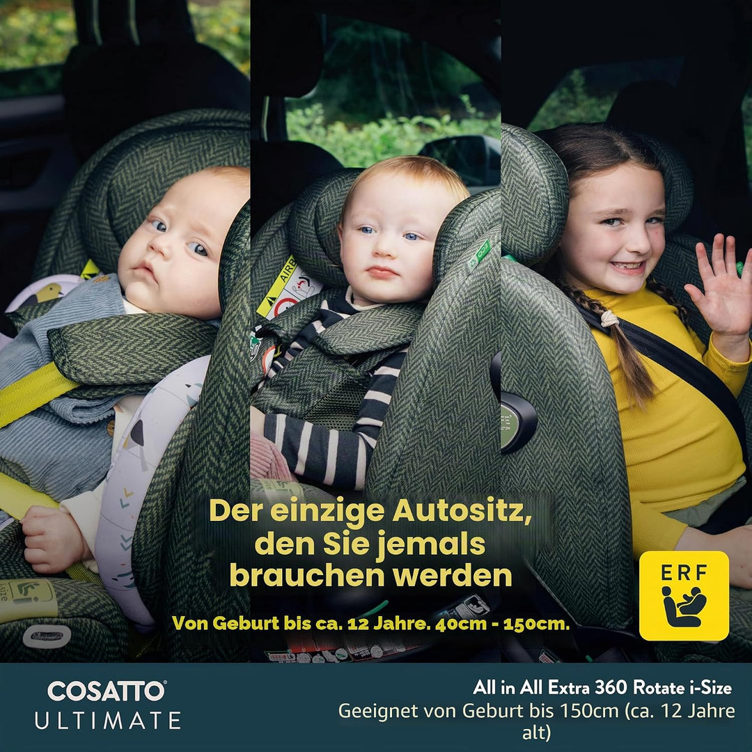 COSATTO All in All Extra i-Size 360° Spin Drehbarer Autositz - 360° Schwenkbar, Gruppe 0+123, 0-36 k