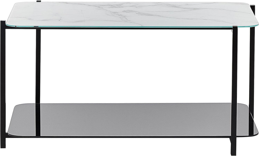 Couchtisch Marmor Optik weiss schwarz 77 x 47 cm rechteckig modern Gloster