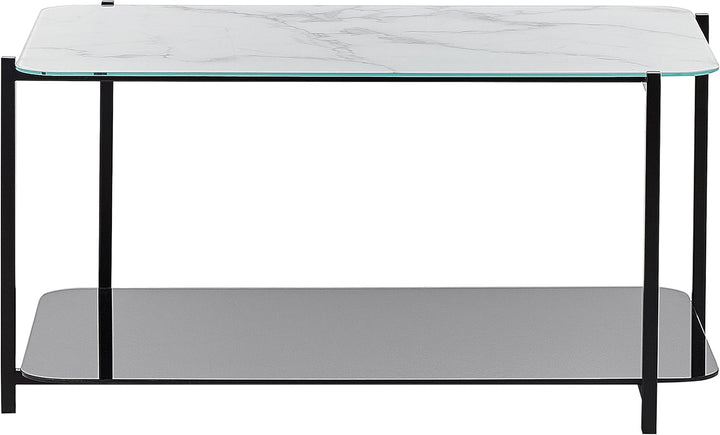 Couchtisch Marmor Optik weiss schwarz 77 x 47 cm rechteckig modern Gloster