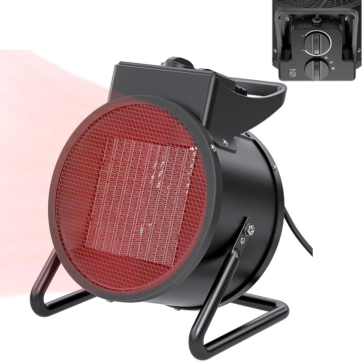 XMTECH Keramik Heizlüfter Elektroheizer inkl.2 Heizstufen (1500W/3000 W), PTC-Keramik Heizelement, E