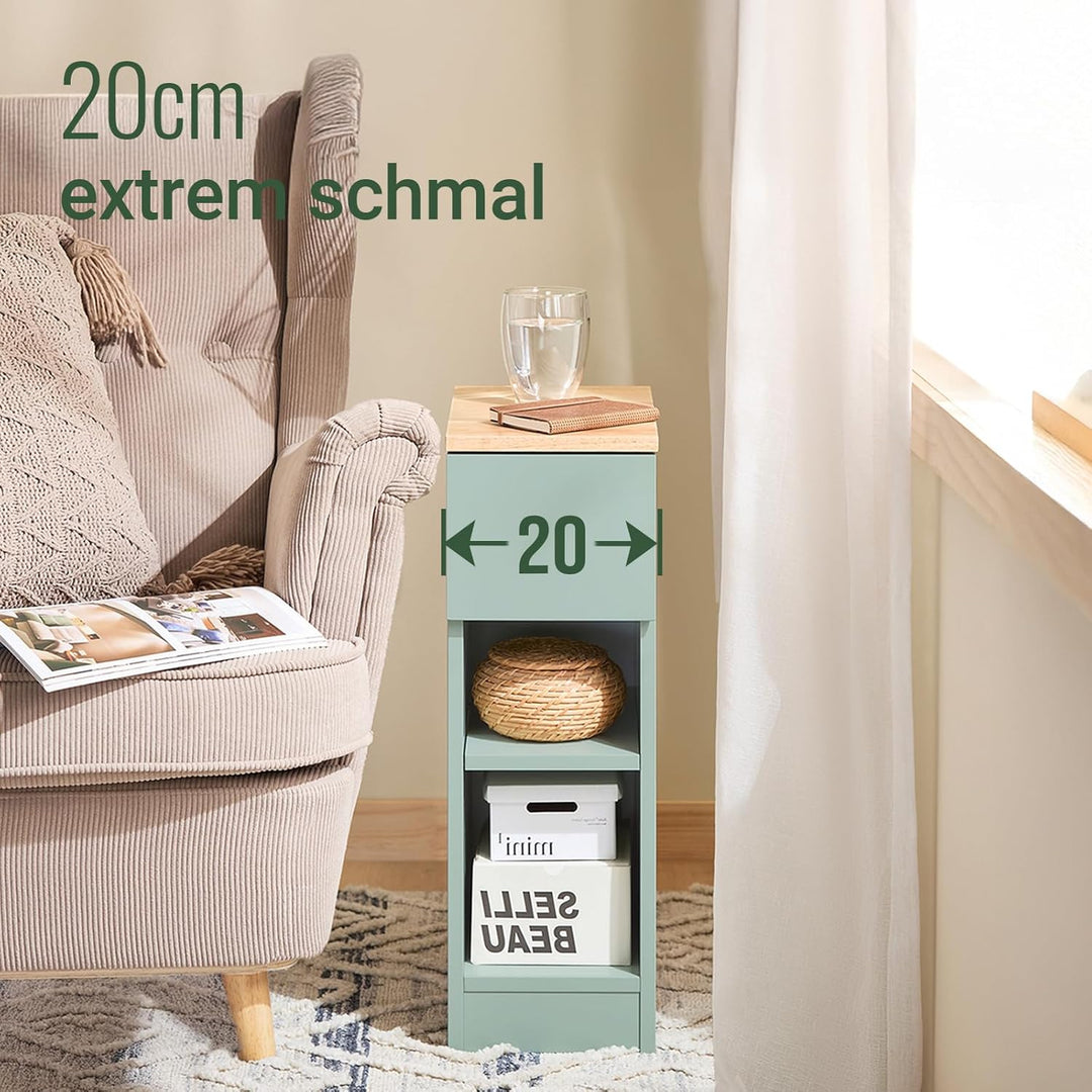 SoBuy Nachttisch mit Schublade für Boxspringbett Sofatisch Beistelltisch schmal Telefontisch Nachtsc