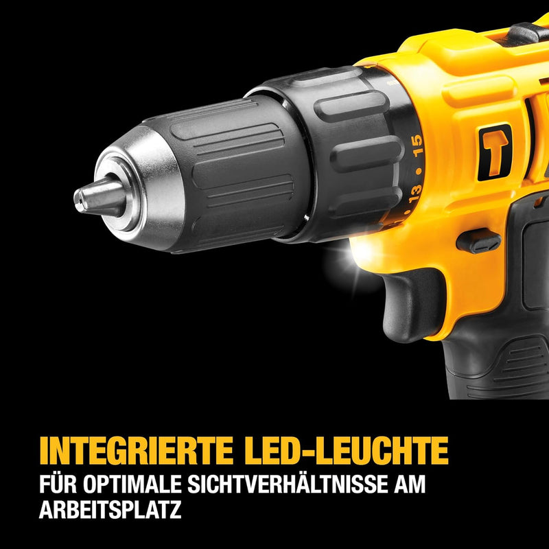 DeWalt XR Akku-Schlagbohrschrauber DCD776C2 – Schlagbohrer mit 2-Gang-Vollmetallgetriebe & LED-Licht