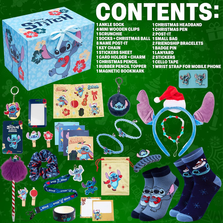 Get Trend Disney Stitch Adventskalender 2025 Kinder Weihnachtskalender mit 24 Türchen &amp; Vielen Gesch