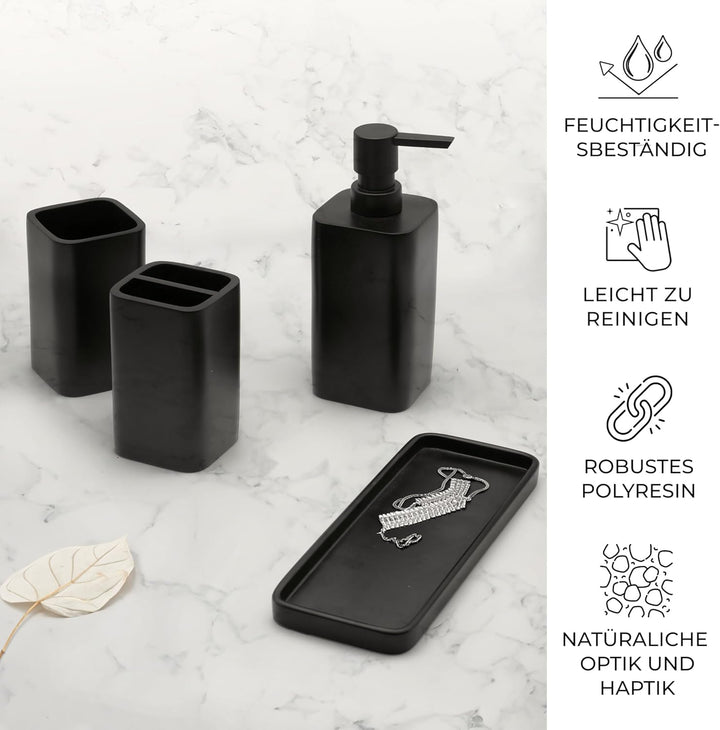 ZCCZ Badezimmer Set 4 Teile – Badezimmer Organizer mit Zahnbürstenhalter, Zahnputzbecher, Seifenspen