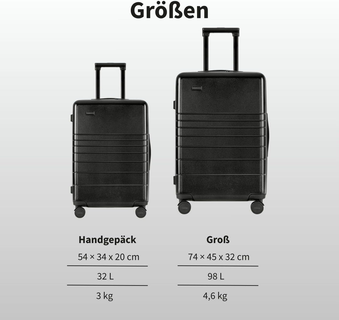 ETERNITIVE - Koffer I Reisekoffer aus Polycarbonat & ABS I Koffer Leicht mit Rollen 360° I Hartschal