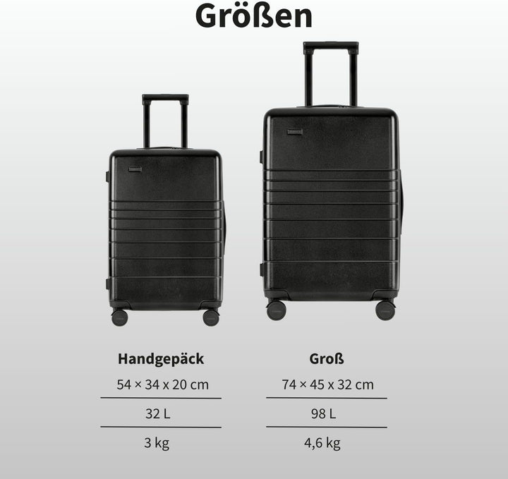 ETERNITIVE - Koffer I Reisekoffer aus Polycarbonat & ABS I Koffer Leicht mit Rollen 360° I Hartschal