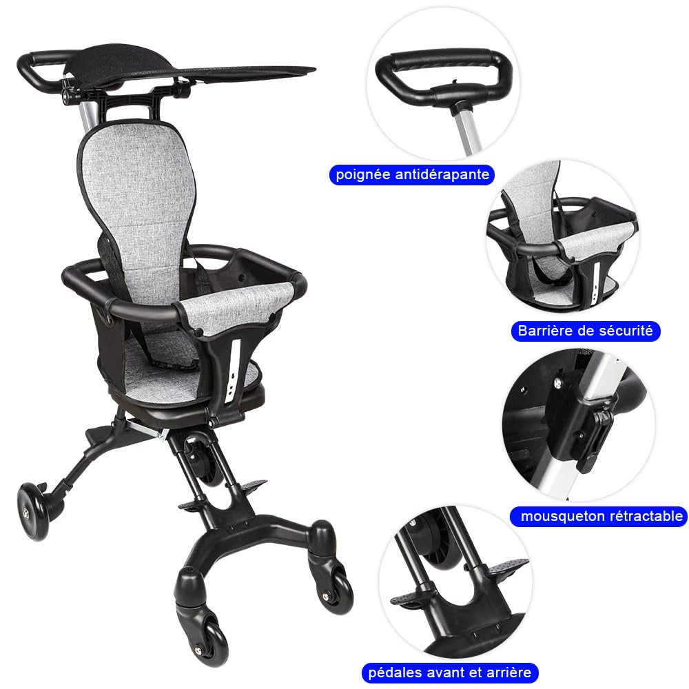 Kompakter Kinderwagen, verlängerte Position, kompakter Kinderwagen, neigbar, mit einer Hand neigbar,