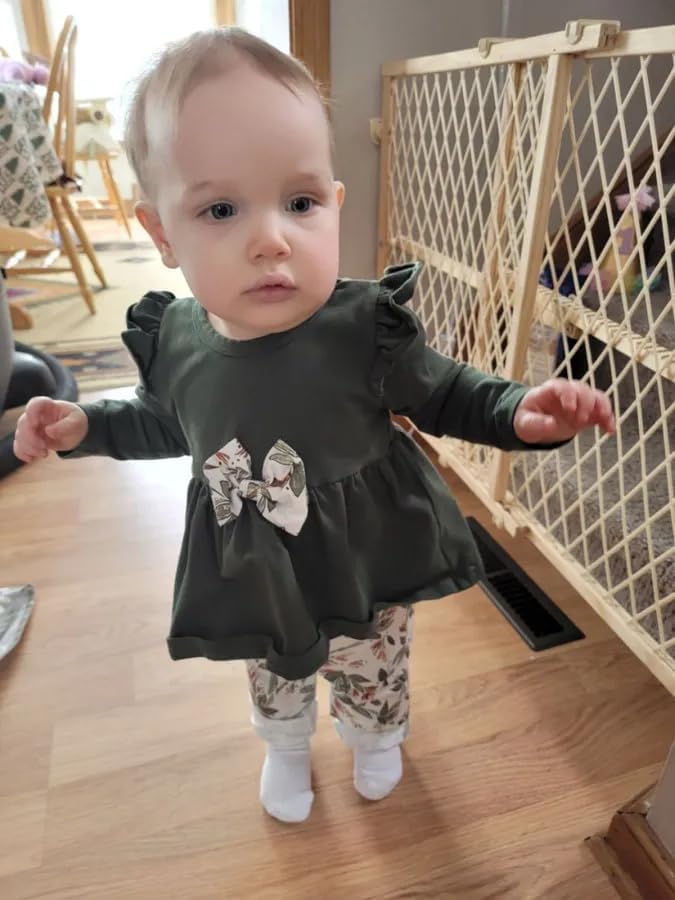 Baby Mädchen Kleidung Langarm Ruffle Tops und Floral gedruckt Hosen Kleinkind Baby Mädchen Outfits S