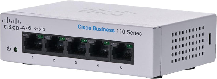 Cisco Business CBS110-5T-D Unmanaged Switch | 5﻿ ﻿GE-Ports | Desktop | Ext. Netzteil | Begrenzter Le