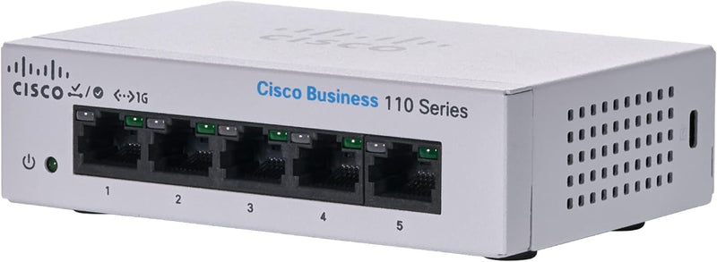 Cisco Business CBS110-5T-D Unmanaged Switch | 5﻿ ﻿GE-Ports | Desktop | Ext. Netzteil | Begrenzter Le