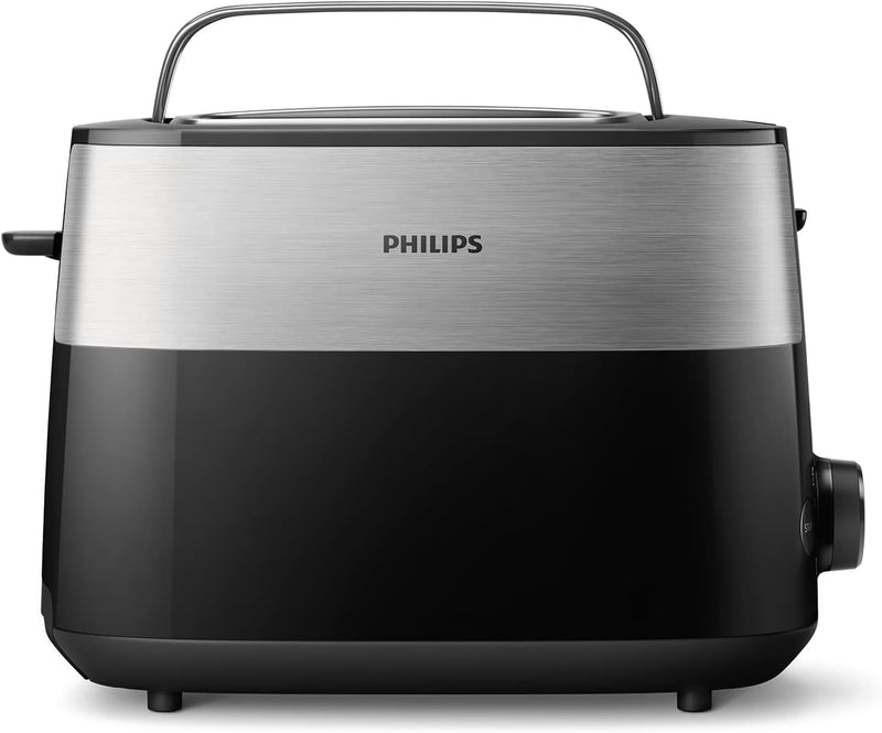 Philips Toaster – 2 Toastschlitze, 8 Stufen, Brötchenaufsatz, Auftaufunktion, Abschaltautomatik, sch