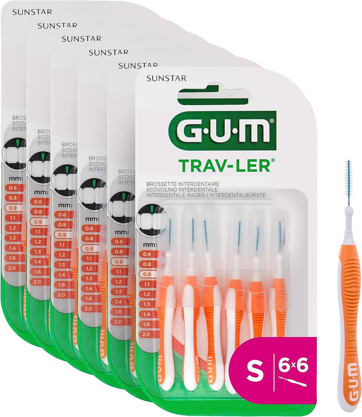 GUM TRAV-LER Interdentalbürsten | Zur gründlichen Reinigung aller Zahnzwischenräume | Biegbarer Hals