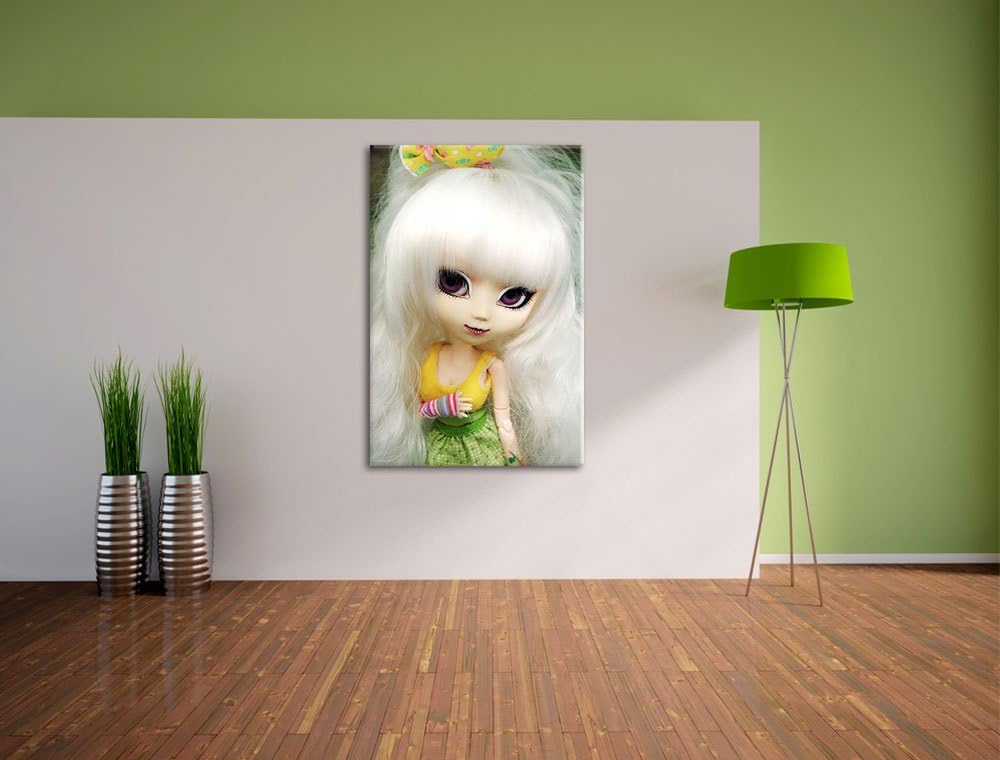 Pullip-Püppchen im 70er-Jahre-Stil Leinwand, XXL riesige Bilder fertig gerahmt mit Keilrahmen, Kunst