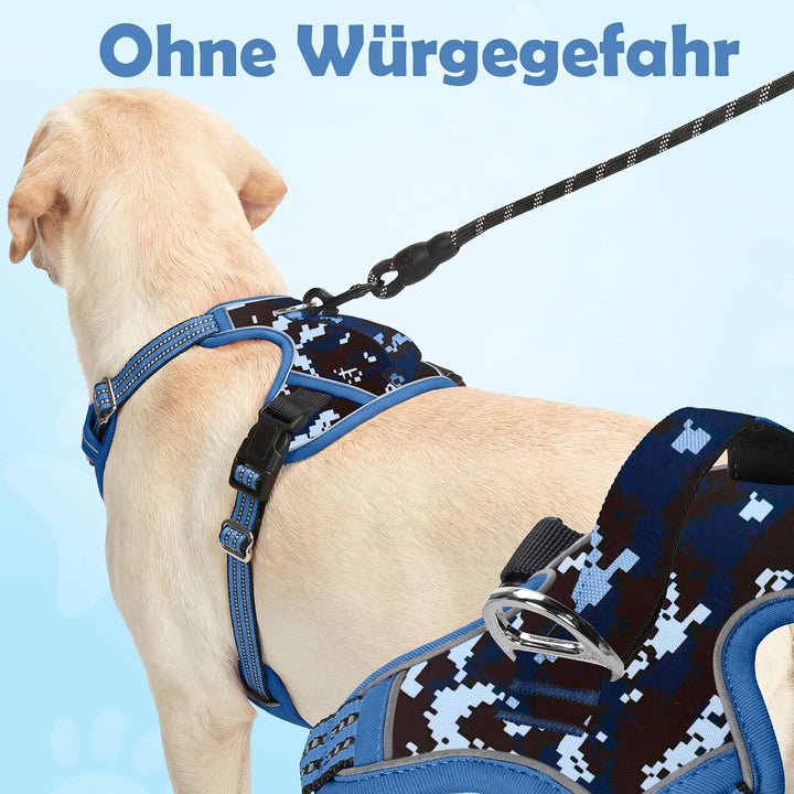 Funfox Hundegeschirr Mittelgrosse Hunde, Anti Zug Brustgeschirr Verstellbares Geschirr Hund mit Grif