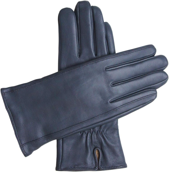 Downholme Klassische Lederhandschuhe mit Innenfutter aus Kaschmir für Damen S Dunkelblau, S Dunkelbl