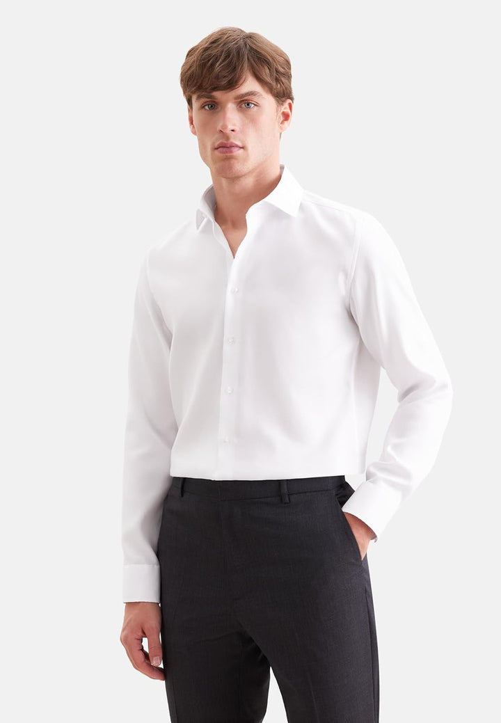 Seidensticker Herren Seidensticker Herren Business Hemd Slim Fit Businesshemd, Weiss (Weiss 01), 45