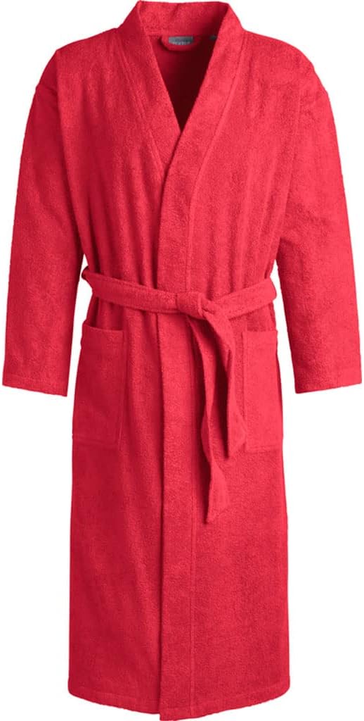 Egeria TOPAS Unisex Bademantel in Kimonoform für Damen und Herren, Grösse M, Farbe China Red china r