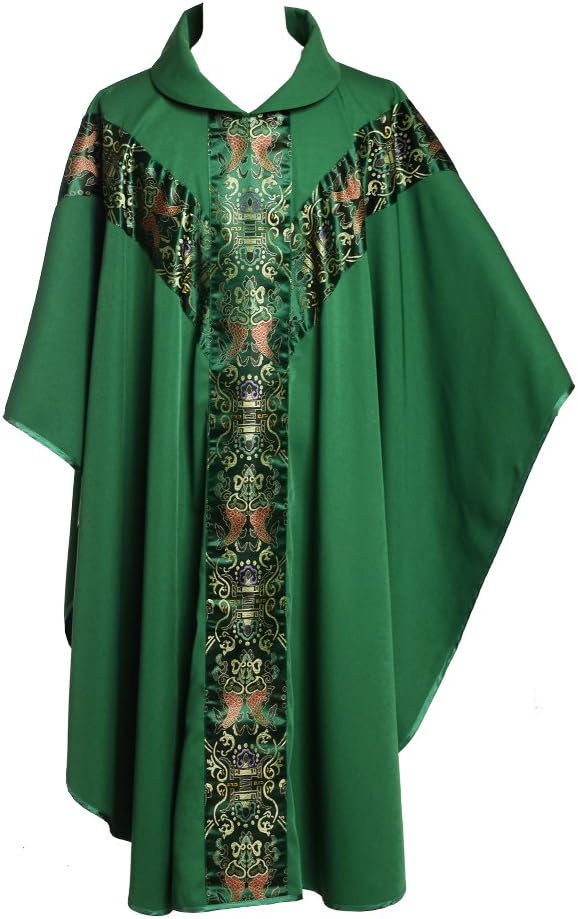 BLESSUME Priester Celebrant Messgewand katholisch Kirche Vater Masse Robe Stickerei Grün Einheitsgrö