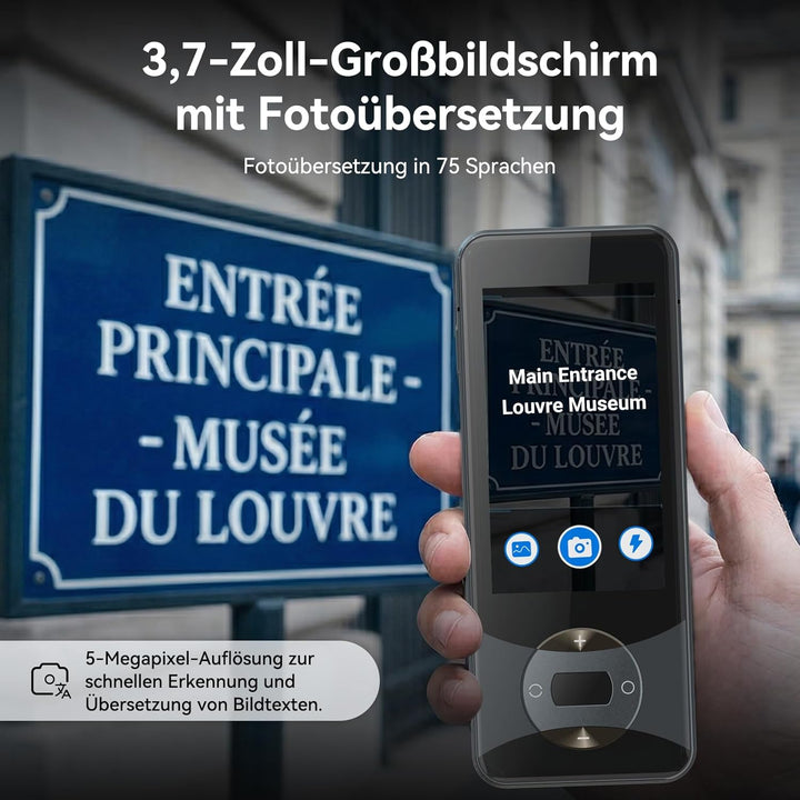 Wooask W10 Sprachübersetzer Gerät Ohne Internet, Übersetzer Echtzeit 140+ Sprachen Und Akzente Mit W