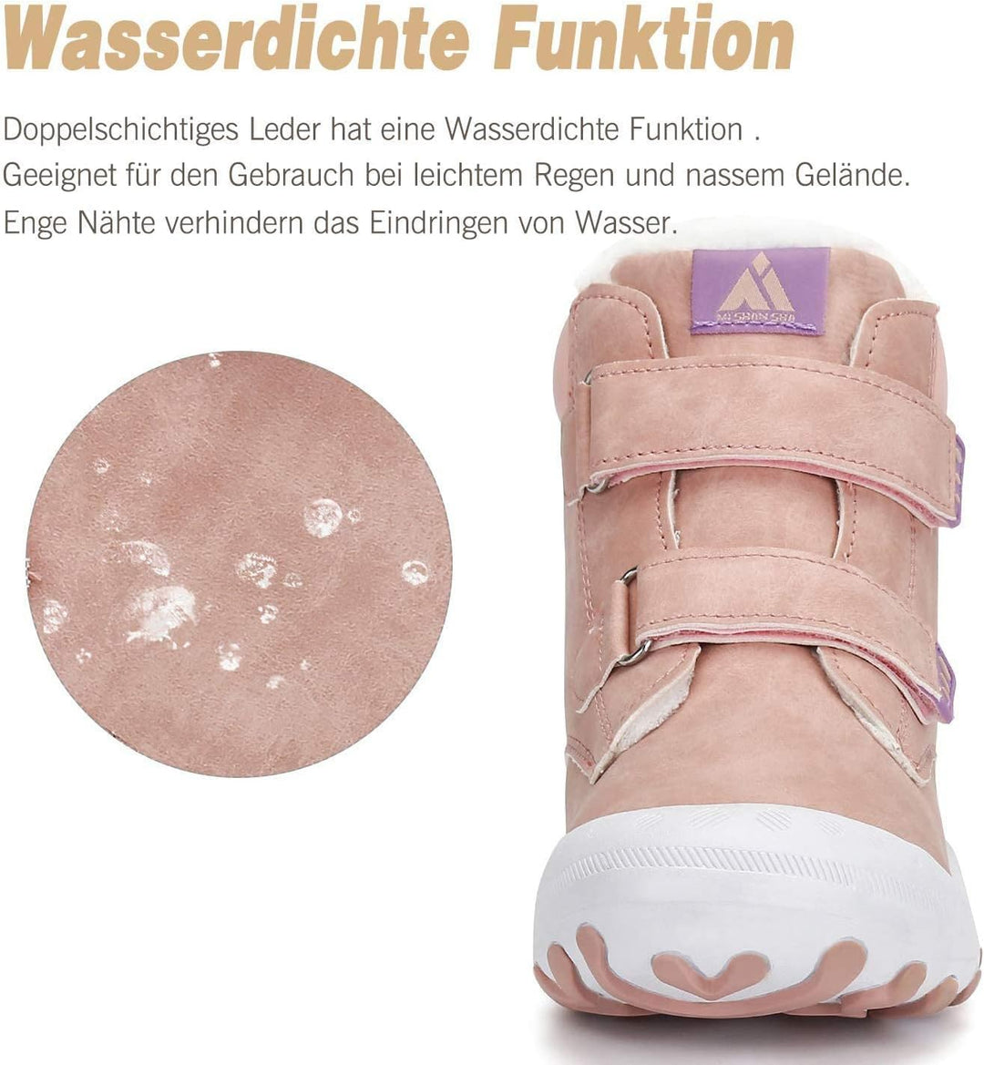 Mishansha Kinder Winterschuhe Gefüttert Winterstiefel für Jungen Mädchen Gr.24-38 33 EU Pink, 33 EU