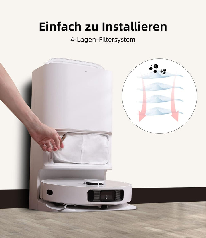 8 Stück Staubbeutel für Xiaomi X10+ / X20+ & Dreame L10s Ultra / L20 Ultra / L10 Ultra Saugroboter B