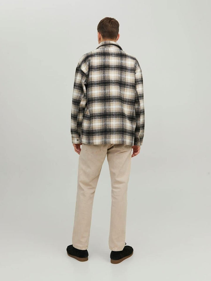 JACK & JONES Male Hemdjacke Normal geschnitten Hemdjacke S Chinchilla, S Chinchilla