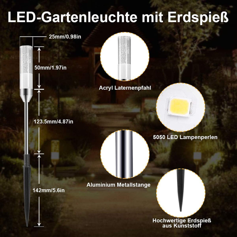 B-right Gartenbeleuchtung 6er Set Gartenleuchte mit Erdspiess, Aussenleuchte mit Stecker, Landschaft