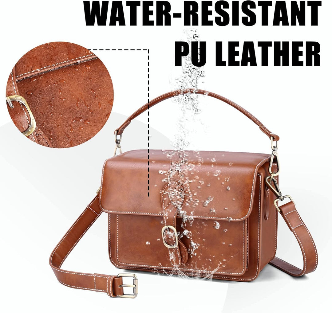 Cwatcun Kameratasche Kamera Umhängetasche Kompaktkamera Tasche Wasserdicht Retro Kompatibel für Cano