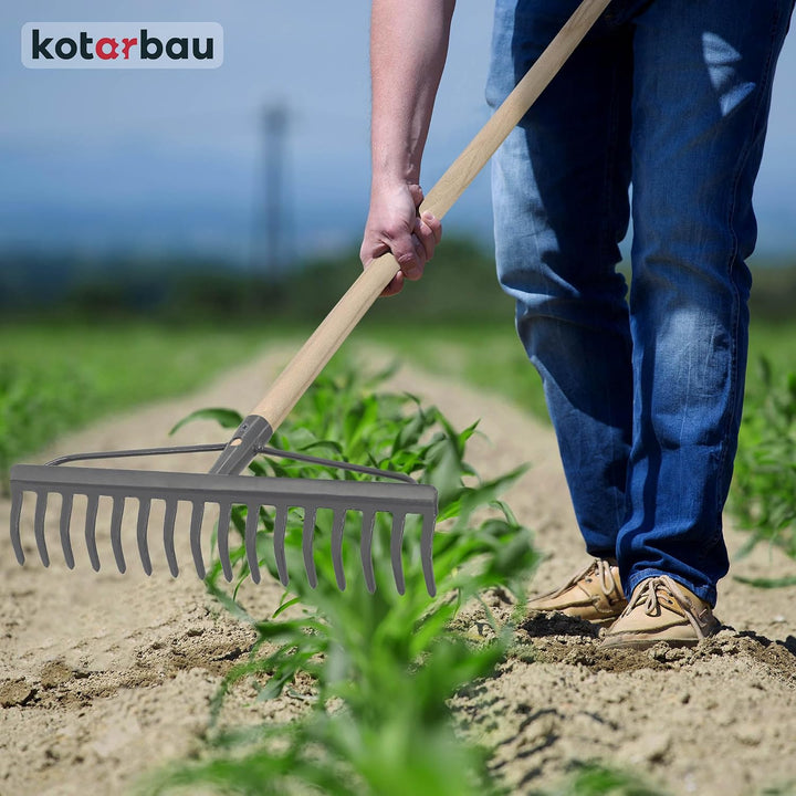 KOTARBAU® Laubrechen - 46 cm - Metall Rechen für Gras &amp; Laub - ohne Holzstiel - Gartenrechen - Rasen