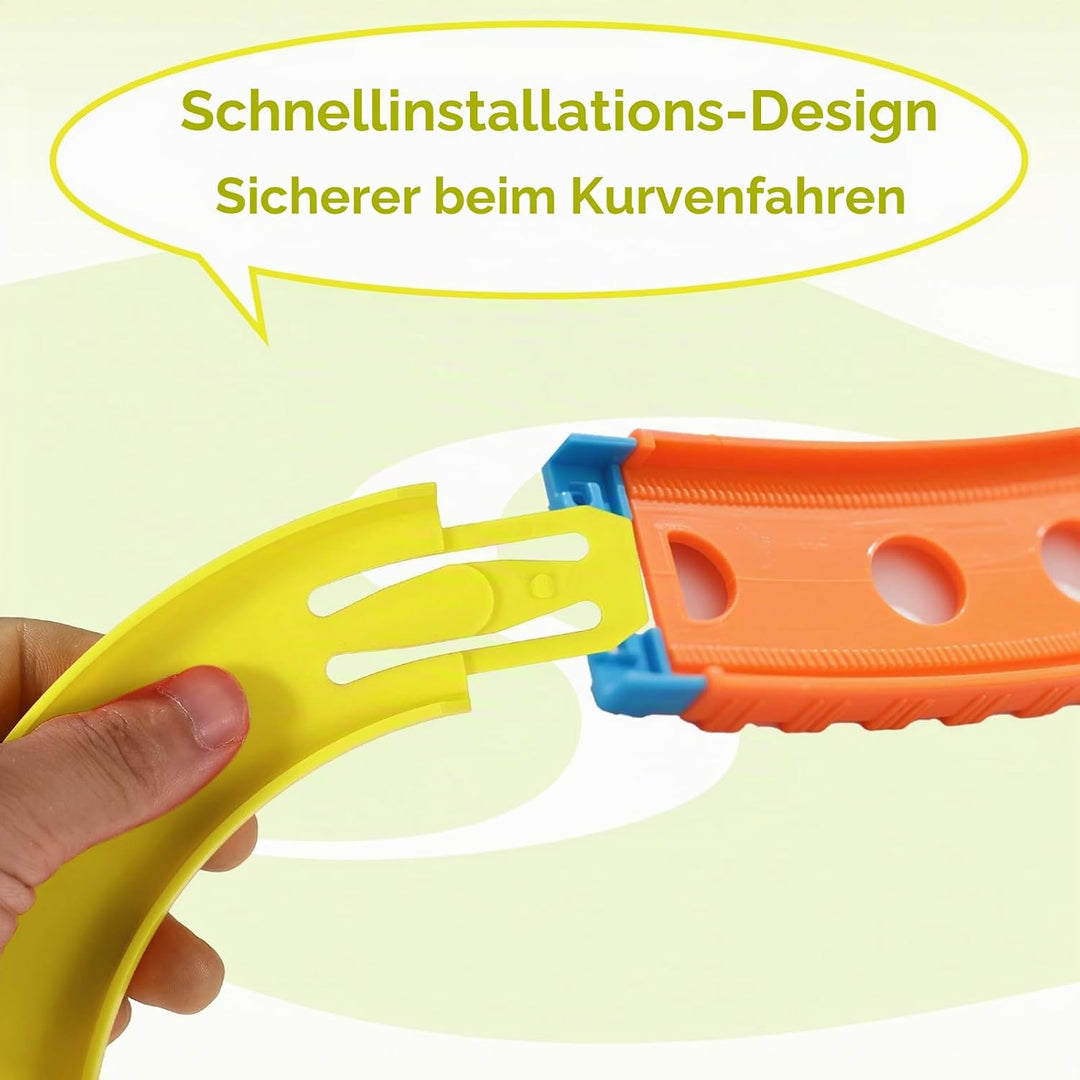 8 Stück Gebogene Schienenstücke Kompatibel mit Hot Wheels Spielzeugautos, ABS Rennstreckenverbinder